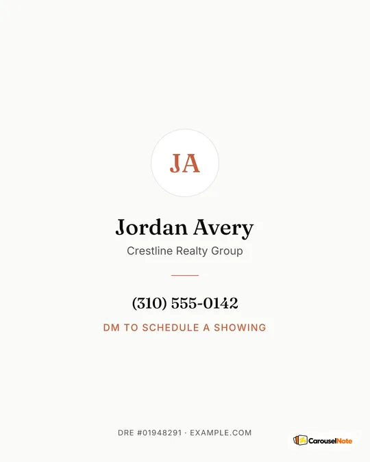 Modern Minimal agent contact slide