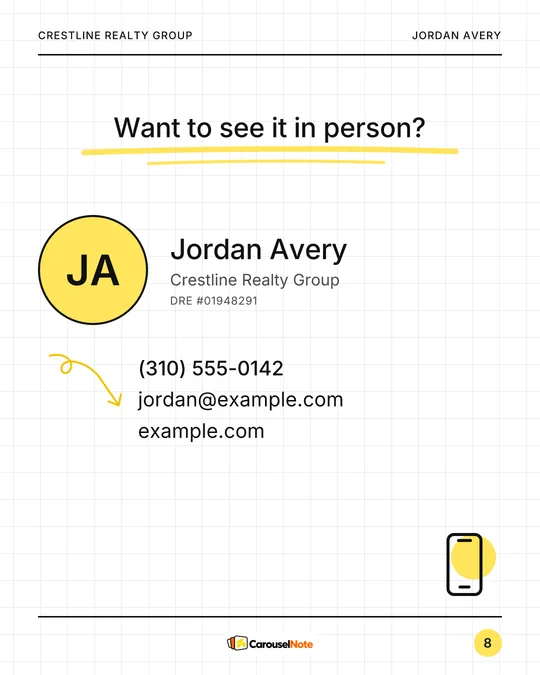 Agent contact slide in the Sketch Notes template