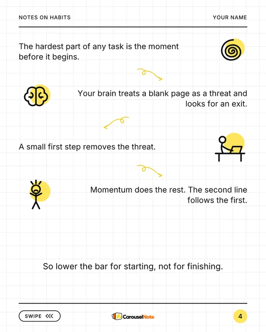 Story post explainer slide with arrows between steps